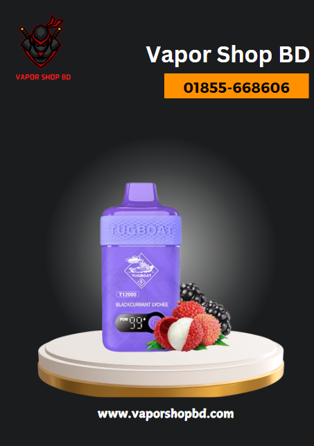 Tugboat T12000 Blackcurrant Lychee Disposable Vape